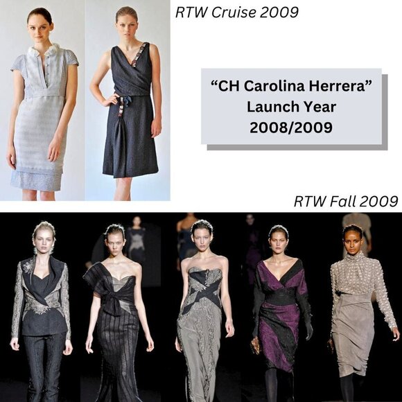 Vtg Y2K 2009 Launch Yr CH CAROLINA HERRERA Gray Wool Tweed Wrap Mini Dress Sz 6 - Picture 2 of 9